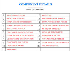 Juego de instrumentos quirúrgicos oftálmicos quirúrgicos Hosanna, manual de acero médico reutilizable para uso hospitalario - Product Image 6