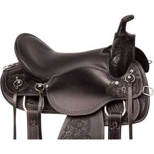 Selle anglaise occidentale en cuir durable de haute qualité pour la course de barils | Trail, plaisir et équitation de cow-boy | Équipement de pointe de cheval de qualité supérieure - Product Image 2