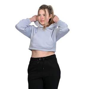 Sudadera con Capucha de Talla Grande Más Vendida, Diseño OEM, Logotipo Personalizado al por Mayor, Sudadera Corta de Algodón para Mujer - Product Image 3