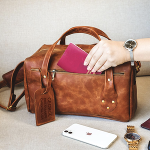 Bolsa de Viaje de Negocios con Logotipo Personalizado, Bolsa de Fin de Semana de Cuero, Maleta Personalizada, Regalo para Viajes de Negocios, Bolsa de Lona Esencial para Viajes - Product Image 2