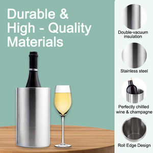 Seau à vin portable moderne en acier inoxydable à double paroi de 1600 ml, fabriqué en usine, pour les fêtes, bac à glace pour boissons - Product Image 2