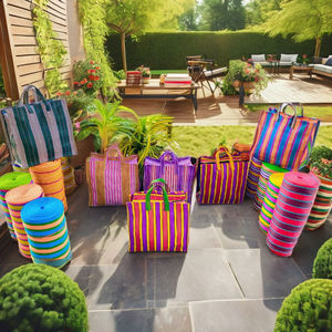 ถุงซิปด้านบนชายหาดทำด้วยมือผ้าไนลอนรีไซเคิลเป็นมิตรต่อสิ่งแวดล้อมแบบอินเดียทำด้วยมือแบบดั้งเดิมไม่ซ้ำใคร - Product Image 1