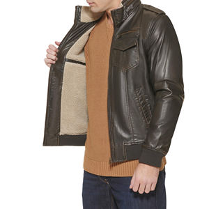 Wholesale Custom Logo Sheepskin Leather Material Full Sleeves Street Wear Professional <b>Men</b> New Design Leather Jacket for <b>Men</b> - Product Image 6