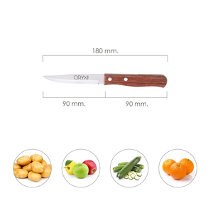 Coltello per Patate Montana, Lama in Acciaio Inossidabile, 9 cm. Manico in legno (confezione blister da 3) - Product Image 2