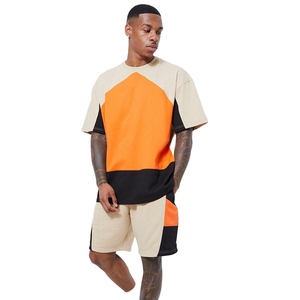 <b>Men's</b> Fashion 2-Piece Set Solid Printed Short Sleeve <b>Shirt</b> and Shorts for Summer Casual Short Outfits for <b>Men</b> - Product Image 3
