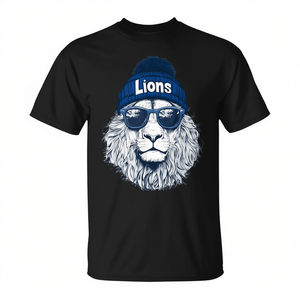 T-shirt visage de lion d'hiver avec lunettes de soleil pour les amoureux des lions – Produit promotionnel - Product Image 2