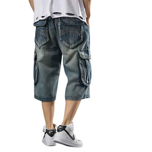 Short en jean personnalisé pour hommes, streetwear d'été décontracté avec look délavé et coupe confortable - Product Image 4