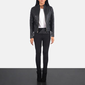 Vestes de moto en cuir élégantes pour femmes Vêtements d'extérieur de motard de haute qualité sur mesure pour l'hiver et l'automne Mode féminine - Product Image 3