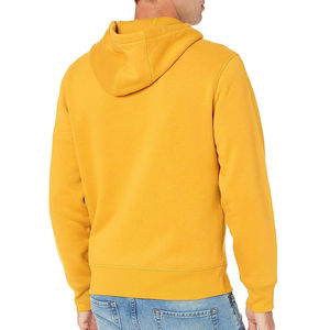Vente en gros Prix pas cher personnalisé de haute qualité personnalisé fermeture éclair complète jaune à capuche logo imprimé coton polaire hommes sweats à capuche logo personnalisé - Product Image 5