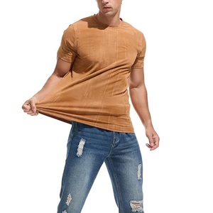 New Design OEM service men's 100% cotton short sleeve round neck shoulder slope neck tape printed comfortable <b>t</b>-<b>shirt</b> - Product Image 5
