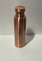 Dernière conception 99% petite bouteille d'eau en cuivre martelé pur avec poignée de couvercle avantages pour la santé et couvercle étanche