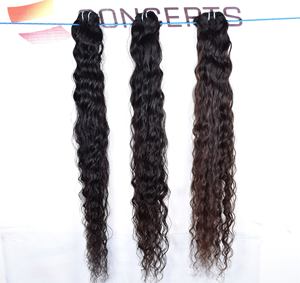 Extensiones de cabello indio alineado con cutícula virgen barato Paquetes naturales rizados procesados químicamente ninguno con Templo Negro - Product Image 3