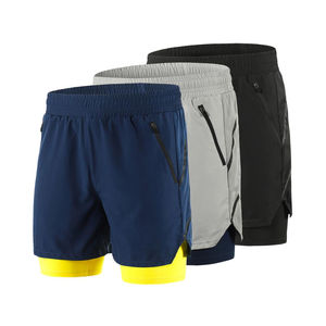 Vente en gros de shorts de fitness pour hommes, entraînement sportif, course à pied, pantalons courts de gym pour hommes, entraînement fitness, poches zippées pour le printemps - Product Image 3