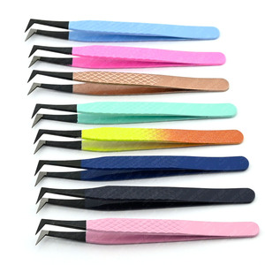 Pince à épiler d'extension de cils à pointe pointue à 75 degrés, pointe en fibre, méga volume de démarrage, pointe en X pour coins intérieurs, vente en gros - Product Image 3