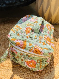 Caja de Maquillaje de Algodón Acolchada con Bloques de Color Vintage, con Cierre de Cremallera, Ecológica, Resistente al Agua, Ideal para Viajes, Almacenamiento de Cosméticos - Product Image 3