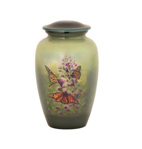 Diseño antiguo Red Avenue Fire Finish Cremación para cenizas humanas Recuerdo hecho a mano Urna de aluminio para la venta - Product Image 6