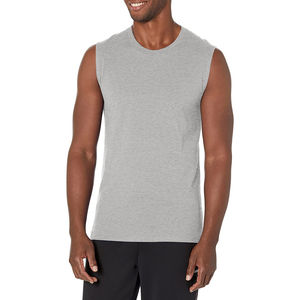 Camiseta sin mangas para hombre al por mayor, jersey de talla grande de algodón, camiseta sin mangas transpirable de secado rápido, camiseta sin mangas cómoda para hombre, servicio OEM - Product Image 1