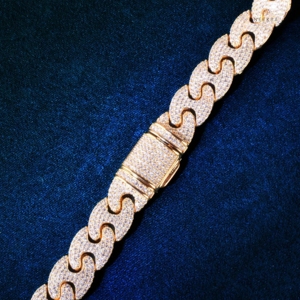 12mm S925 Moissanite Iced Mariner Link Chain-Collar grueso de moissanita para hombres, estilo rapero Hip Hop Collar de diamantes India - Product Image 5
