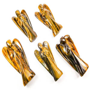 Ojo de tigre Ángel Curación Hecho a mano Bolsillo curvo Ángulo de meditación - Product Image 1