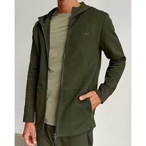 Sweat à capuche zippé Athlete ForgedFleece - Forest Night, délavé aux enzymes, imprimé sérigraphié, patchwork, XXS - Product Image 1