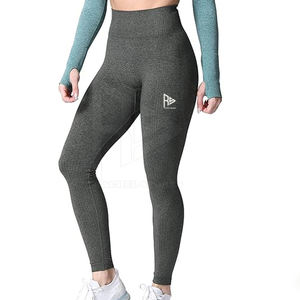 Impresión por sublimación Push Legging sólido transpirable venta directa de fábrica ropa de gimnasio pantalones de alta calidad mujeres logotipo personalizado medio - Product Image 4
