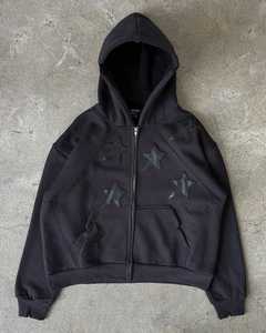 เสื้อมีฮู้ดแบบรูดซิปสำหรับใส่ได้ทั้งชายและหญิงผ้าคอตตอนลายพิมพ์หน้าจอแนวสตรีทแวร์พร้อมหมวกปักลายสำหรับใส่ได้ทั้ง500GSM และ100% - Product Image 4