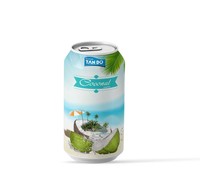 Eau de coco jeune 100% avec pulpe en conserve 330ml du Vietnam, faible en calories, vente en gros/marque privée - Échantillon gratuit