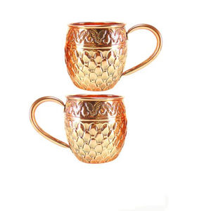 Attractive Look Unique Fancy Designer Premium Quality Brass Made Gold Plated Water Drinkware Kitchenware Items Mugs From India - Product Image 1