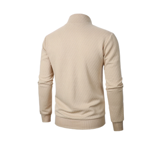 Veste de printemps et d'automne pour hommes, design jacquard chic avec col montant pour le printemps, l'automne et l'été, service OEM disponible - Product Image 1