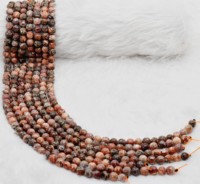 Perles rondes lisses en jaspe léopard naturel de 8 mm d'Anshul Impex pour la fabrication de bijoux