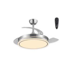 Ventilador de techo con acabado en níquel LED y aspas retráctiles - Product Image 5
