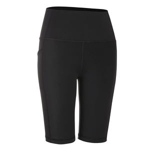 Personalizado sin costuras gimnasio deporte Fitness entrenamiento negro Yoga pantalones cortos de cintura alta estirable humedad-Wicking Activewear para mujeres - Product Image 1
