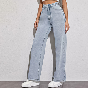 Pantalones Vaqueros de Mujer de Primera Calidad, Personalizados, en Oferta, Cintura Alta con Cinturón, Pantalones Vaqueros Holgados de Mezclilla para Mujer, Estilo Vintage Lavado, Pantalones Acampanados 2026 - Product Image 4