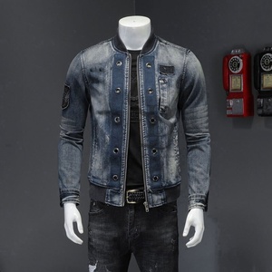 2025 Chaquetas de mezclilla de algodón para hombres Ropa informal Chaquetas y abrigos Chaqueta de alta calidad personalizada de talla grande para hombres Servicio OEM - Product Image 4