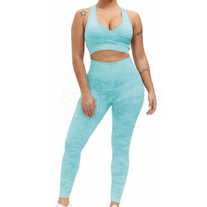 Vêtements de fitness femmes Yoga léger personnalisé extérieur ensembles sans couture blanc Sport Legging et soutien-gorge Yoga ensemble - Product Image 2