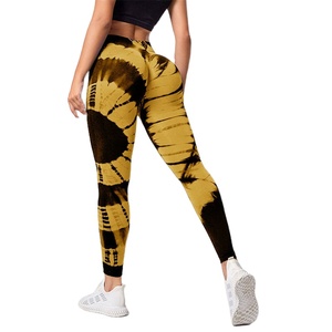 Nouveau design sans couture Tie Dye Yoga Push Up Leggings élastique hanche levage sport Leggins taille haute impression GYM Fitness Yoga pantalon - Product Image 1
