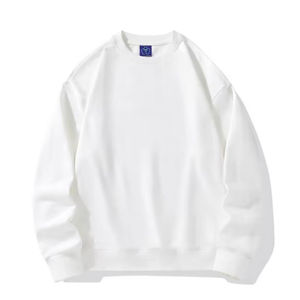 Sweat-shirt à manches longues pour homme, coupe classique, col rond, couleur unie, 100% coton, respirant, séchage rapide, polaire, décontracté - Product Image 3