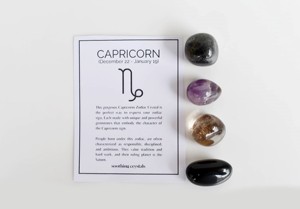 Nouvel Arrivage Kit de Cristaux Naturels du Zodiaque CAPRICORNE, Qualité Guérison, Pierre de Naissance, Pierres Roulées, Carte de Pierres, Perles, Bracelet - Product Image 4