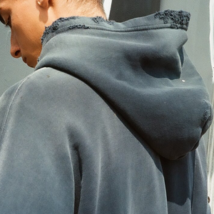 Personalizado 100% algodón francés Terry Fleece pulóver sudaderas con capucha de gran tamaño 400 Gsm hombro caído Boxy Fit en relieve potasio lavado sudaderas con capucha - Product Image 2