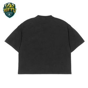 T-shirts noirs pour hommes Boxy Fit Short Length Acid Washed 280 g/m² 100% Cotton Hot Selling Black T-shirts for men's - Product Image 5