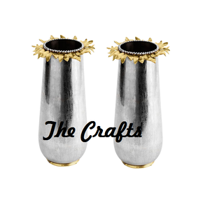 แจกันดอกไม้ทรงกลมขายดี ชุด 2 ใบ ทำจากอะลูมิเนียมและทองเหลือง สำหรับตกแต่งบ้านและโรงแรม - Product Image 1