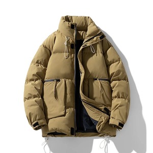 Chaqueta de invierno para hombre, prendas de vestir a la moda, Parkas largas con burbujas acolchadas con cuello con capucha y decoración de bolsillos, tela de lona - Product Image 1