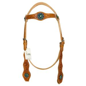 Headstall Western en cuir véritable de haute qualité, conception de couleur sculptée pour l'équitation équestre, prix compétitif - Product Image 1