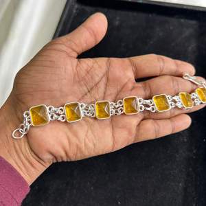 Pulsera de piedra natural negra rectangular de alta calidad - Product Image 4