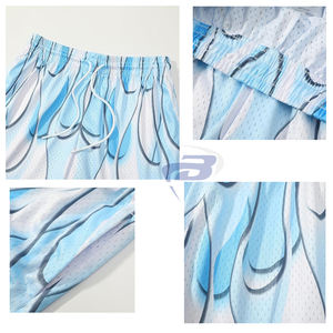 Pantalones Cortos de Baloncesto Unisex de Malla, Diseño Gráfico Drip, Transpirables, Resistentes al Viento, de Secado Rápido, Cintura Elástica, para Gimnasio y Deportes - Product Image 3
