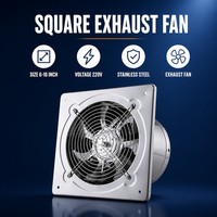 Ventilateur d'extraction électrique en acier inoxydable, puissant, pour ventilation industrielle, échange d'air, cuisine, 6-12 pouces, haute vitesse, 220V