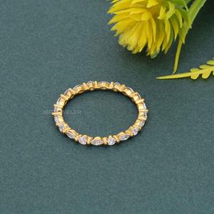 Elegante IGI certificado VVS alternativa Marquesa laboratorio crecido diamante 14K oro sólido boda banda anillo de gama alta moda mujer joyería - Product Image 5