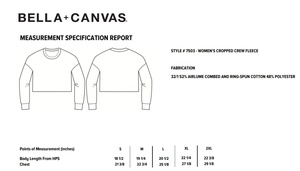 Bella Canvas 7503 FEMMES CROPPED CREW FLEECE sweat-shirt personnalisé imprimé lettre, sweats amples col rond pull respirant - Product Image 2