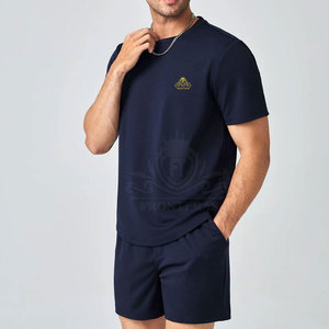 Conjuntos de camiseta y pantalones cortos para hombre con logotipo personalizado más vendidos Conjunto de camiseta y pantalones cortos de dos piezas para hombre - Product Image 1