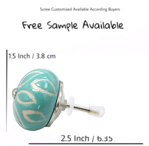 CK 635 Gravé Fleur Céramique Boutons Nickel Quincaillerie Qualité Export Commode Armoire Armoire de Cuisine pour Tiroir Floral Chambre - Product Image 3